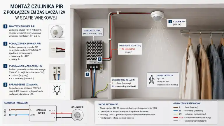 Diagram montażu czujnika